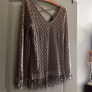 Monteau couture krochet sweater sz M